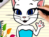 Игра Кошка Анжела: Раскраска Игра Кошка Анжела: Раскраска