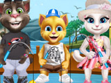 Игра Кот Том на Рыбалке с Друзьями Игра Кот Том на Рыбалке с Друзьями