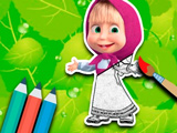 Игра Раскрась Персонажей Маша и Медведь Игра Раскрась Персонажей Маша и Медведь