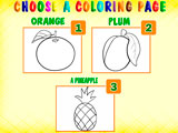 Fruit Coloring Pages: Orange, Plum, Pineapple Fruit Coloring Pages: Orange, Plum, Pineapple