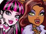Colorear: Clawdeen Wolf y Draculaura