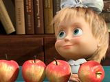 Игра Маша и Медведь - Сколько Фруктов? 