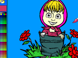 Masha is Playing Coloring Page Masha is Playing Coloring Page